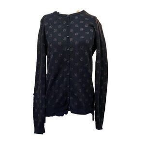 Old Navy Women's Cardigan Sweater Black Polka Dot